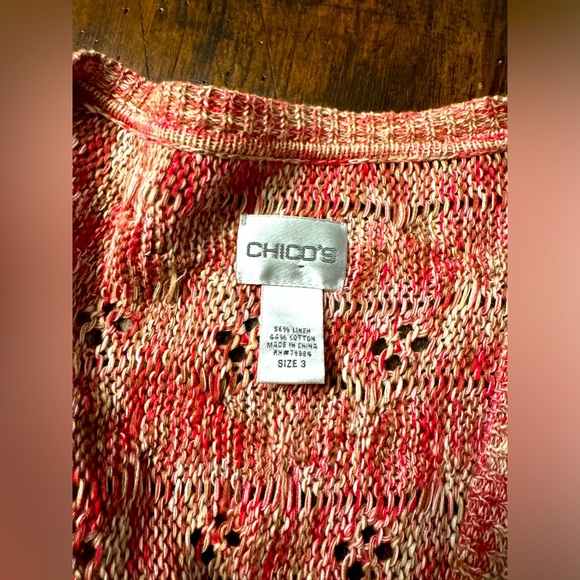 CHICO’S SHORT-SLEEVE LINEN & COTTON KNIT CARDIGAN—Flawless! - Picture 10 of 13
